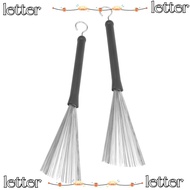 LETTER ​2Pcs Drum Brush​, ​Stainless Steel Wire Rubber Handles ​Retractable Wire Brushes​, Comfortab