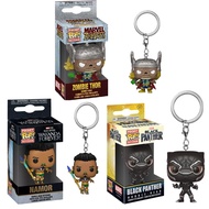 Funko Pop! Marvel Black Panther Namor Zombie Thor Keychain Action Figure Keyring Toys model Dolls