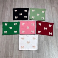 Real photo UN embossed bow crop top that hugs the body for going out and dancing women's arts - Thie