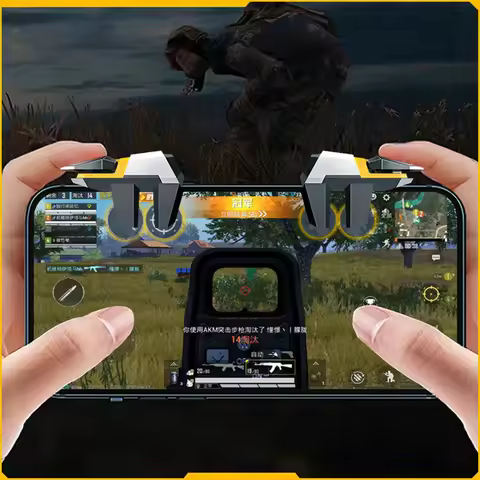 For PUBG 4/6 Fingers Mobile Game Trigger L1 R1 Key Button Mechanical Phone Gamepad Controller for iO