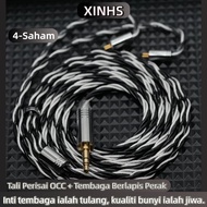 XINHS-100 4-Core OCC Shielded Wire+Silver Plated Alloy HIFI Headphone Upgrade Cable Suitable For KZ 