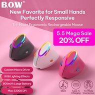 BOW MD470BL Three-mode Mouse Rechargeable 2.4G Wireless/Bluetooth Mice for Desktop Laptop Tablet