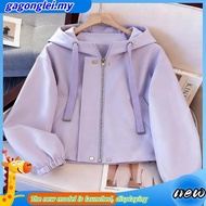 Women's Loose Fit Casual Anorak Jacket Cropped Sporty Windbreaker