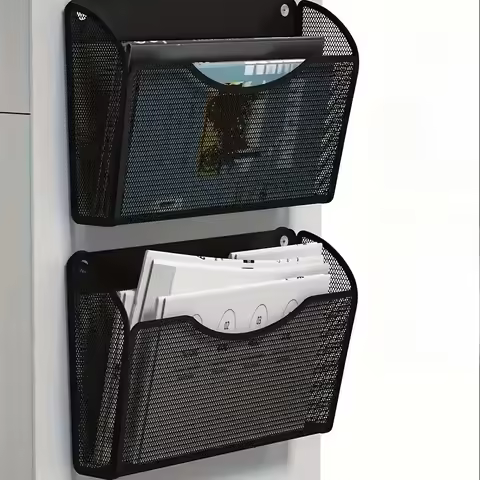 Magnetic Storage Shelf Wall-mounted Storage Rack for Kitchen Refrigerators File Cabinets Home Office