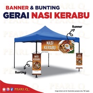 Banner Kedai Makanan Nasi Kerabu Bunting Sarapan Nasi Lemak Kuih Muih Gerai Kuih Nasi Campur Nasi Daging Air Asam Pedas