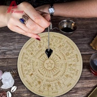 Wooden Divination Pendulum Board with Stars Moon Astrology Carved Coasters [Woodrow.sg]