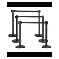 Stainless Steel Black Queue Pole(Blk/Blk)