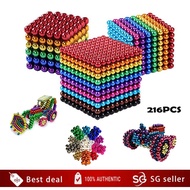 SG (Ready Stock)Magnetic Ball 216PCS5mm Magnet Beads Cube BuildingToyStress Reduction ball