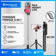 3 in 1 Bluetooth Tripod Selfie Stick Remote Control 1.7M Selfie Stick Action Camera