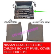 J124S01 NISSAN UD TRUCK GE13 CKA45 CD48 CHROME BONNET PANEL COVER PRICE FOR 1 PC