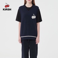 [KIRSH] UNI MIDDLE CHERRY V-NECK KNIT VEST |22AW |