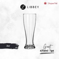Libbey Giant 1604 Beer Pint Glass 473ml/1pt - Tall Design for Lagers & Pilsners