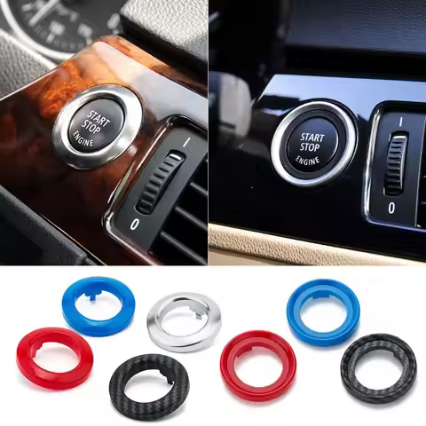 Car Engine Start Stop Push Button Sticker Switch Trim Ring Fit For BMW 1 3 5 X1 Z4 M3 M5 E87 E90 E91