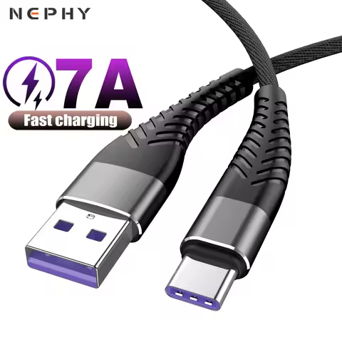 100W 7A Fast Charge USB Type C Cable For Huawei P30 Pro Mate 30 40 OPPO VIVO Realme POCO Samsung Dat