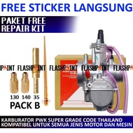 (PAKET) KARBURATOR PWK FULLSET + REPAIR KIT PWK 24 26 28 30 32 34 KARBU FULL SET PE SMASH TS1 SHOGUN