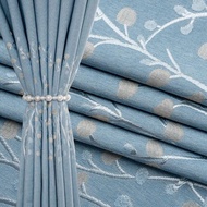 👌Custom  Curtains👌 2024 Langsir Cantik for Windows Modren Jacquard Curtains Langsir Sliding Door for Living Room Hook Curtain for Bedroom Blue Curtain Home Decor 80% Blackout Curtain