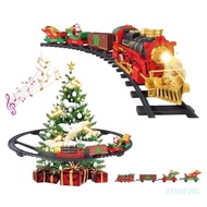 Zuo Hanging Christmas Train Set – Under-Tree Toy Train with Fog Melodies and Lights 2 Modes Ideal fo