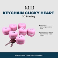 GANTUNGAN Clicky Heart MacaronKeychain – Clicky Sound Keychain | Aesthetic 3D PrintingKeychain | Cut
