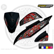 MIO J TRANSPARENT STRIPING WITH JAPANESE ARAI MOTIF NEW VIRAL MOTORCYCLE STICKERELEGAN