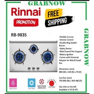 RINNAI RB-983S FLEXIHOB 88CM 3 BURNER STAINLESS STEEL BUILT-IN GAS HOB| Local Warranty | Express Free Delivery