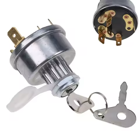 Ignition Switch with 2 Keys 1874535M3 3107556R92 K203992 Compatible with Massey Ferguson Tractor 230