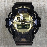 Casio G-Shock GA-710GB-1A Black Gold Analog-Digital Unisex Sports Watch Black Glossy Resin Band GA-710
