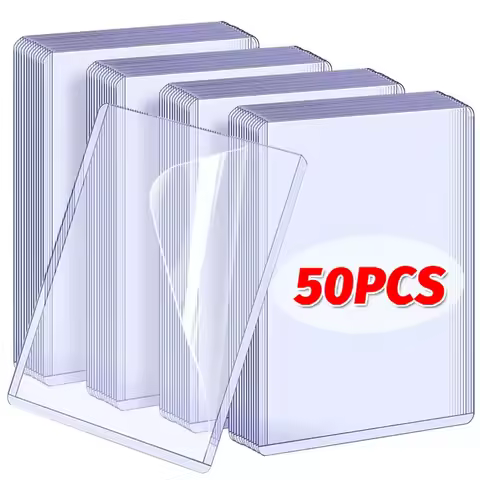 50Pcs Transparent Korean Kpop Card Sleeve with Protective Film Clear Card Holder Full Cover Idol Pho