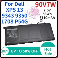 7.6V 56Wh 6710mAh 90V7W Laptop Battery For Dell XPS 13 9343 9350 1708 P54G