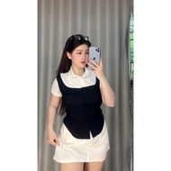 Big size A09 women's faux shirt t-shirt