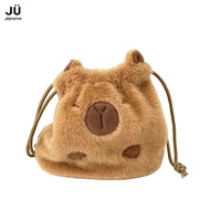 Just Star  Capybara กระเป๋าเป้สะพายหลังผ้าพลัฌน่ารักกระเป๋าถือน่ารักความจุมาก Dompet Koin คว้าเครื่องตุ๊กตา