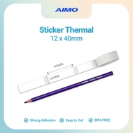 AIMO Sticker Thermal Paper 12mm X 40mm 3/s8" X 1 1/2" 160 Labels/Roll D35 Thermal self-Adhesive Labe