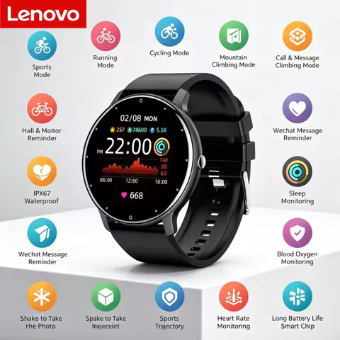 Lenovo Zl02C Pro Smart Watch Sports Fitness Tracker Watch Waterproof Bluetooth Call Full Touch Scree