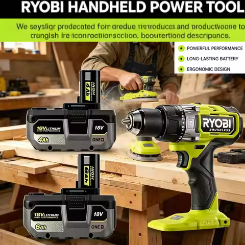 RYOBI ONE Plus P108 18V rechargeable battery, durable power source perfectly fitting P104 P107 RB18L