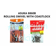 4077 ASUKA IMPRESSED ROLLING SWIVEL WITH COASTLOCK FISHING HOOK 8860B MATA KAIL