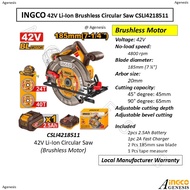 INGCO 42V Li-Ion Circular Saw (Brushless Motor) CSLI4218511