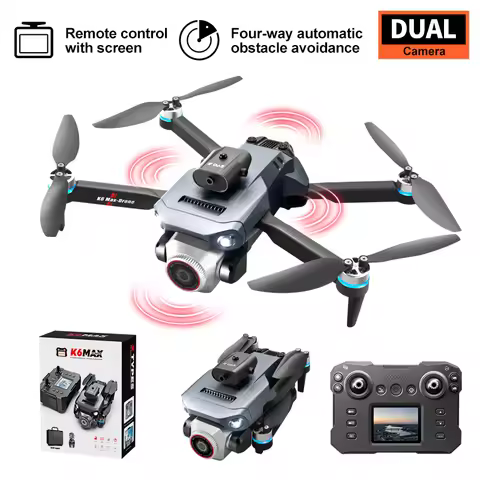 K6 MAX Screen Controls Upgrade Drone Professional 8KHD Triple Camera Optical Flow Brushless RC UAV F
