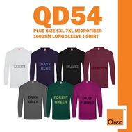 OREN SPORT Plus Size 5XL 7XL Microfiber Long Sleeve T-Shirt Unisex QD54