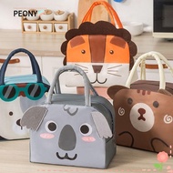 PEONIES Cartoon Stereoscopic Lunch Bag, Portable  Cloth Insulated Lunch Box Bags, Thermal Thermal Bag Lunch Box Accessories Tote Food Small Cooler Bag