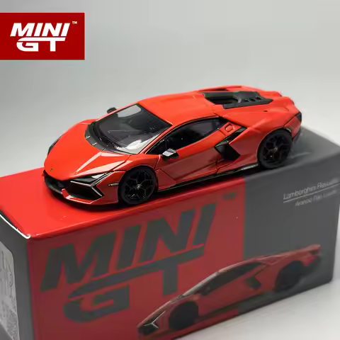 MINIGT 1:64 Lamborghini Revuelto Arancio Dac Lucido Red alloy Car Model 774
