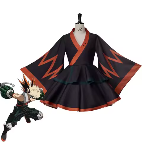 Anime Katsuki Bakugou Cosplay Japanese Lolita Costume Woman's Kimono Dress Halloween Cos Show Outfit