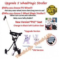 All Colour Can Choose Upgrade Soft Cushion Seat 5 Wheel Magic Stroller V Fence