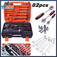 82 PCS Socket Wrench Set Mechanic Tool Set with Case Auto Repair Tool Set