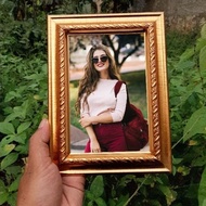 4R FRAME GOLD CARVED MOTIF/ 4R GOLD CARVED FRAME/ 4R SIZE CARVED MOTIF FRAME/ (4 R)