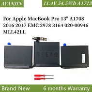A1713 Laptop Battery for Apple MacBook Pro 13" A1708 2016 2017 EMC 2978 3164 020-00946 MLL42LL Batte