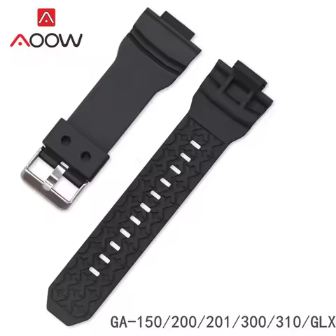 Rubber Sport Strap for Casio GA-150 GA-200 GA-201 GA-300/310 GLX-150 16mm Waterproof TPU Men Replace