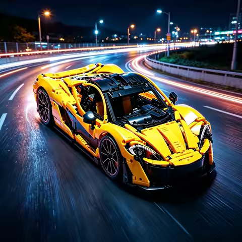 New 3893pcs MechanicalGroup Building Blocks, 1:8 Scale Orange P1 Supercar Model, Ornament & Kids Hol