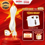 SOPOKA N8/N9/N10 Negative Plug Power Cord Anti-Slip Plug Cord Length 2.3m/3.9m/6.5m, Safe 1200W Load