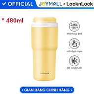 Ly giữ nhiệt LocknLock 480ml Daily Macaron Tumbler màu vàng LHC3292YEL, Hàng chính hãng thép không g