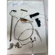 Dell Latitude E6220 laptop disassembly components: speakers, screen cables, cameras, camera cables, 