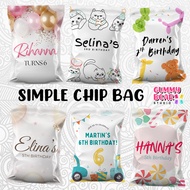 Siap 2 Hari Simple Chip Bag / Birthday Goodies Bag / Party Chip Bag